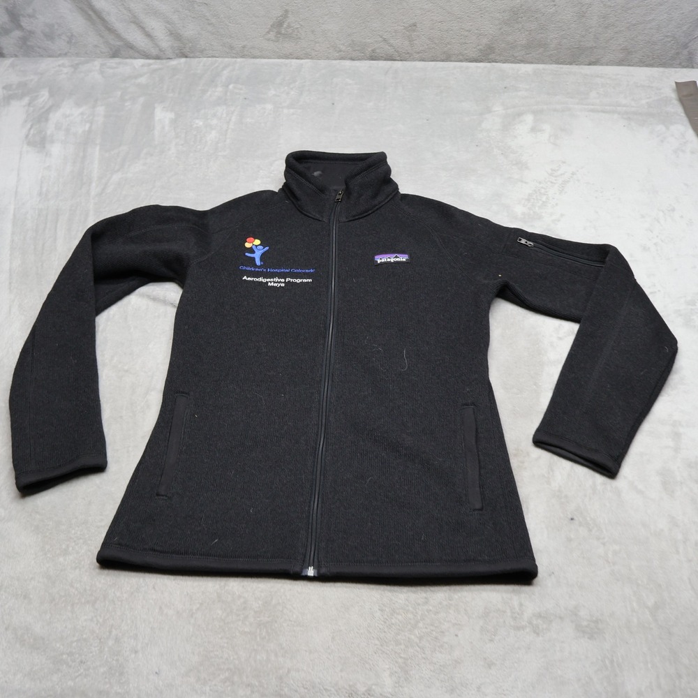 Patagonia Jacket Womens XS Black Better Sweater Fleece Knit Slim Full Zip LOGO